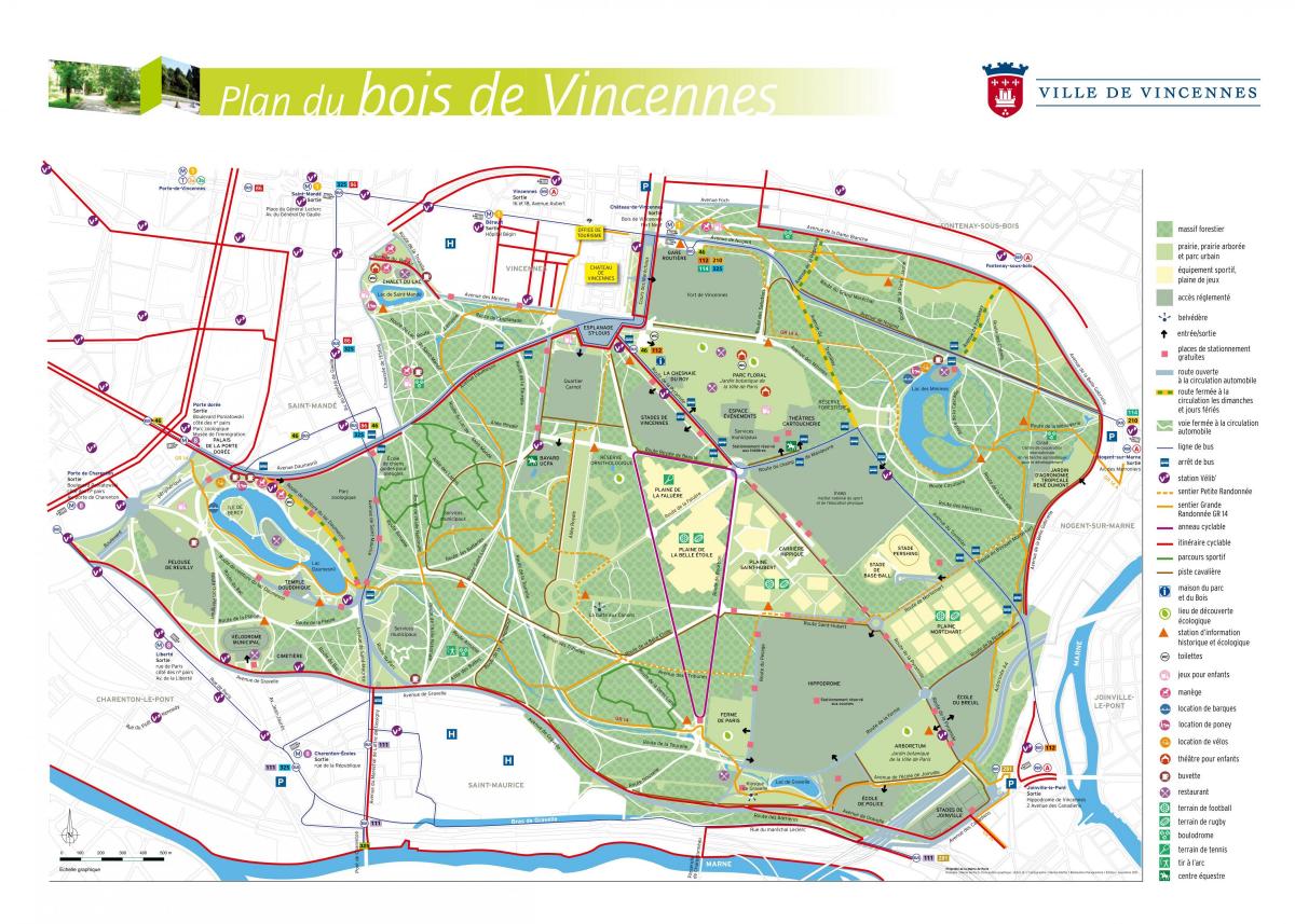 Kartta Bois de Vincennes