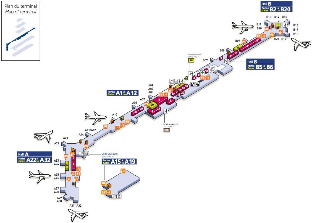 Kartta Etelä-Orly-lentokenttä