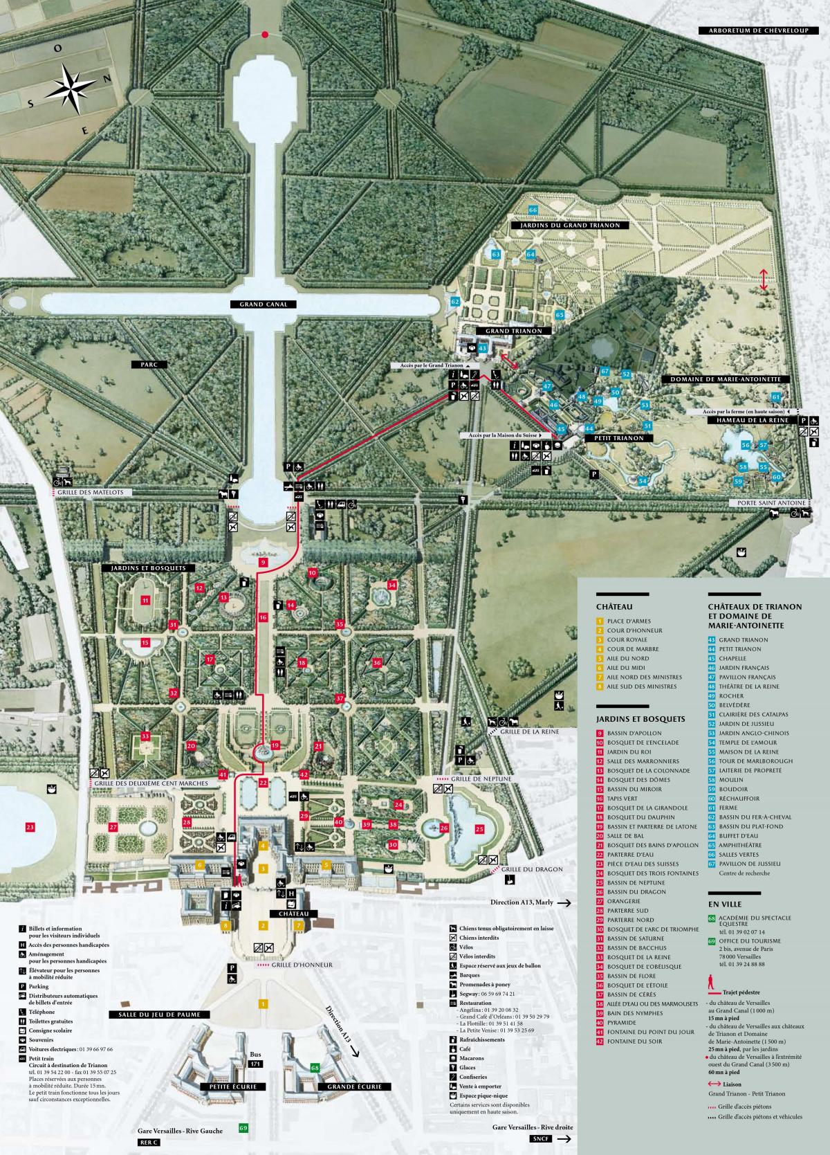Kartta Gardens of Versailles