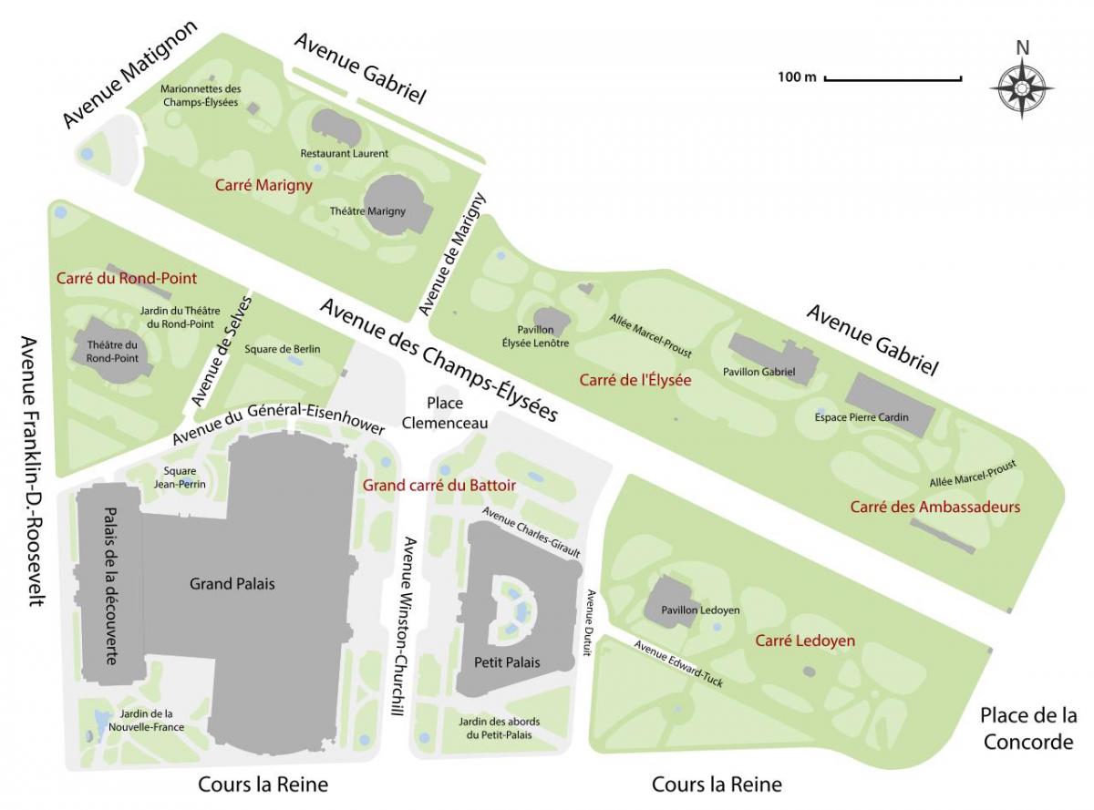 Kartta Jardin des Champs-Élysées