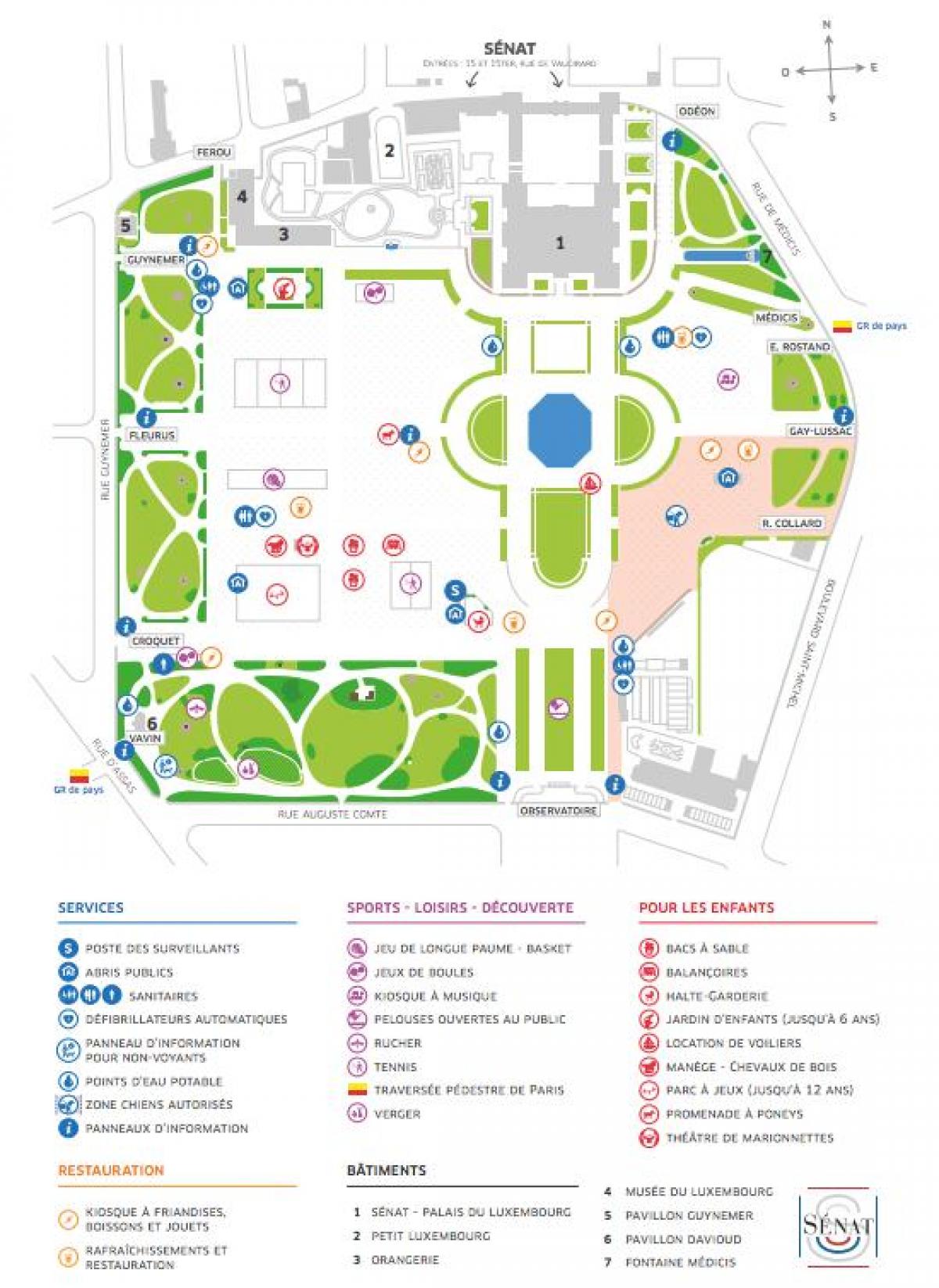 Kartta Jardin du Luxembourg
