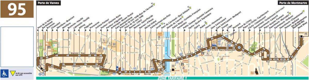Kartta linja-Pariisi linja 95