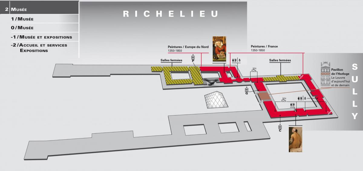Kartta Louvre-Museo Taso 2