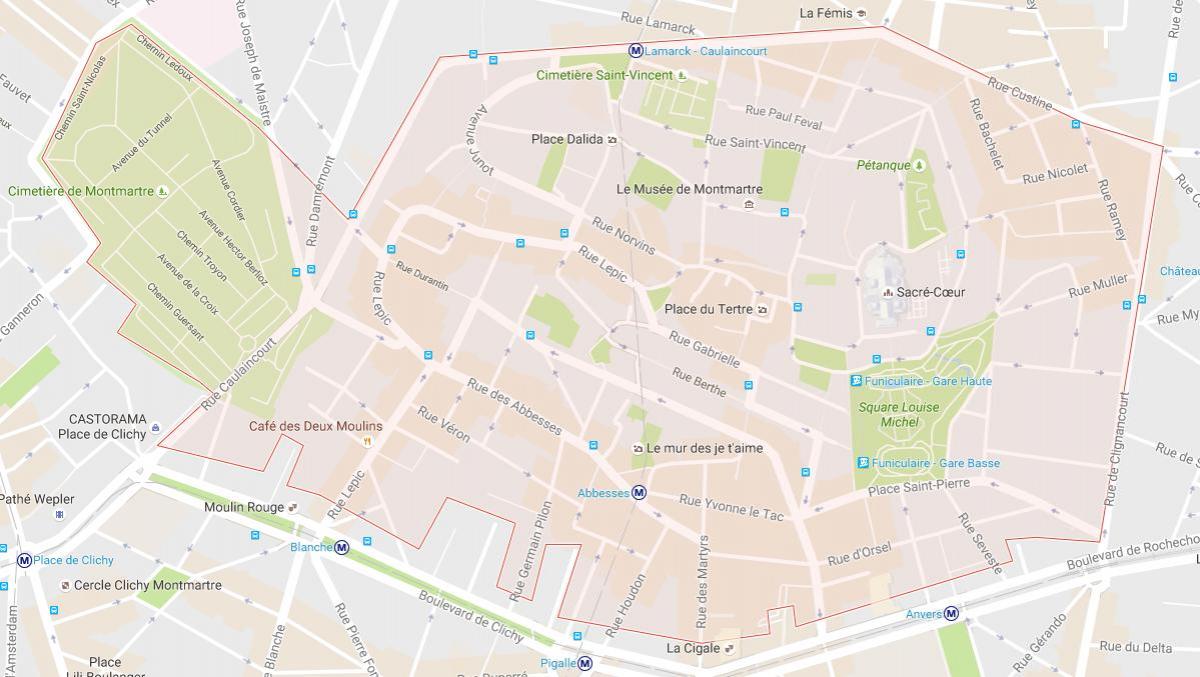 Kartta Montmartre