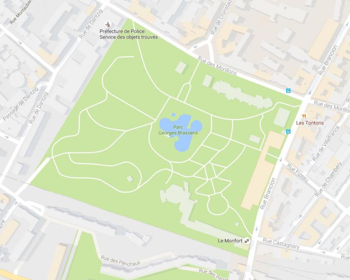 Kartta löytyy muun muassa Parc Georges-Brassens