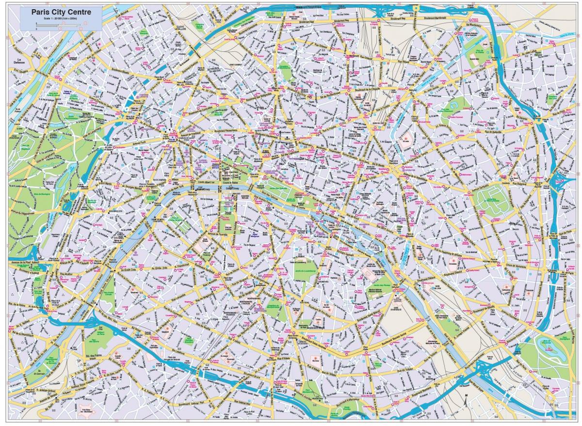 Kartta Pariisin keskustaan