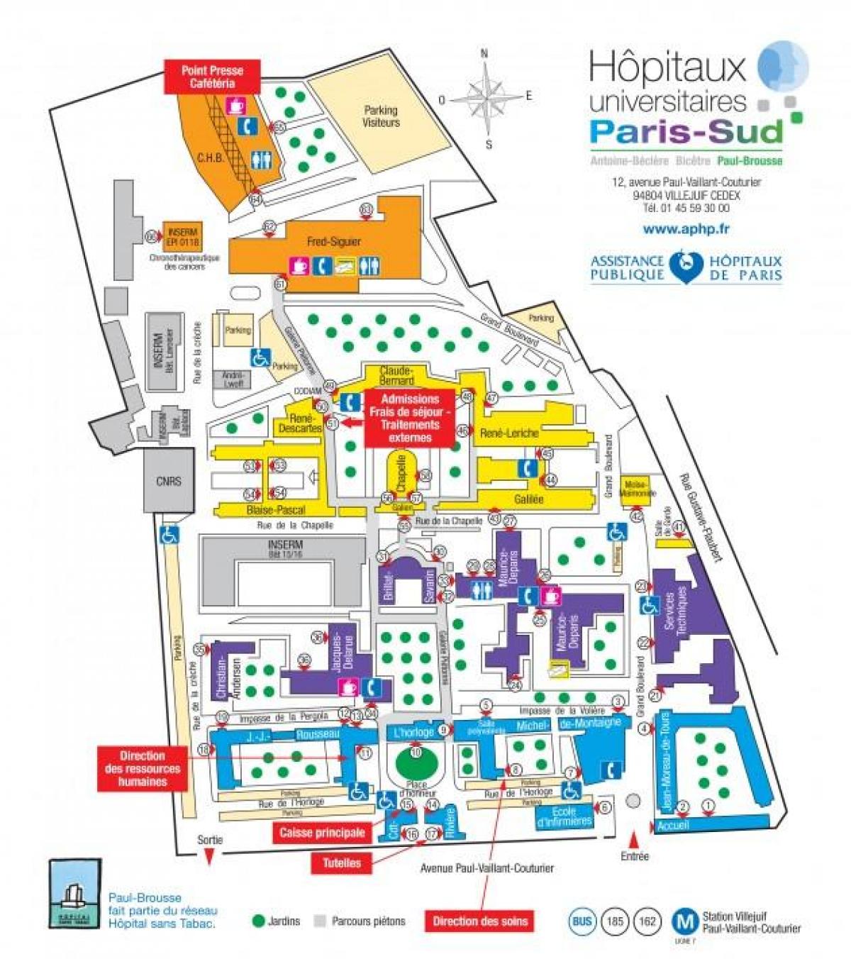 Kartta Paul-Brousse sairaala