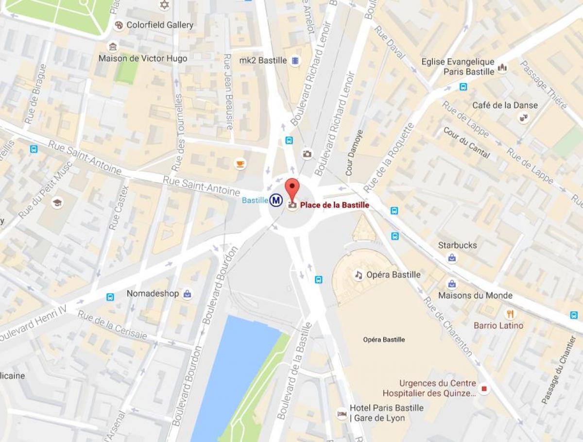Kartta Place de la Bastille