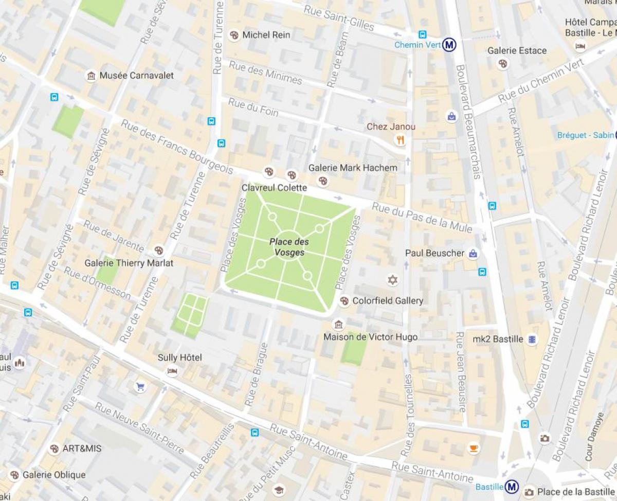 Kartta Place des Vosges