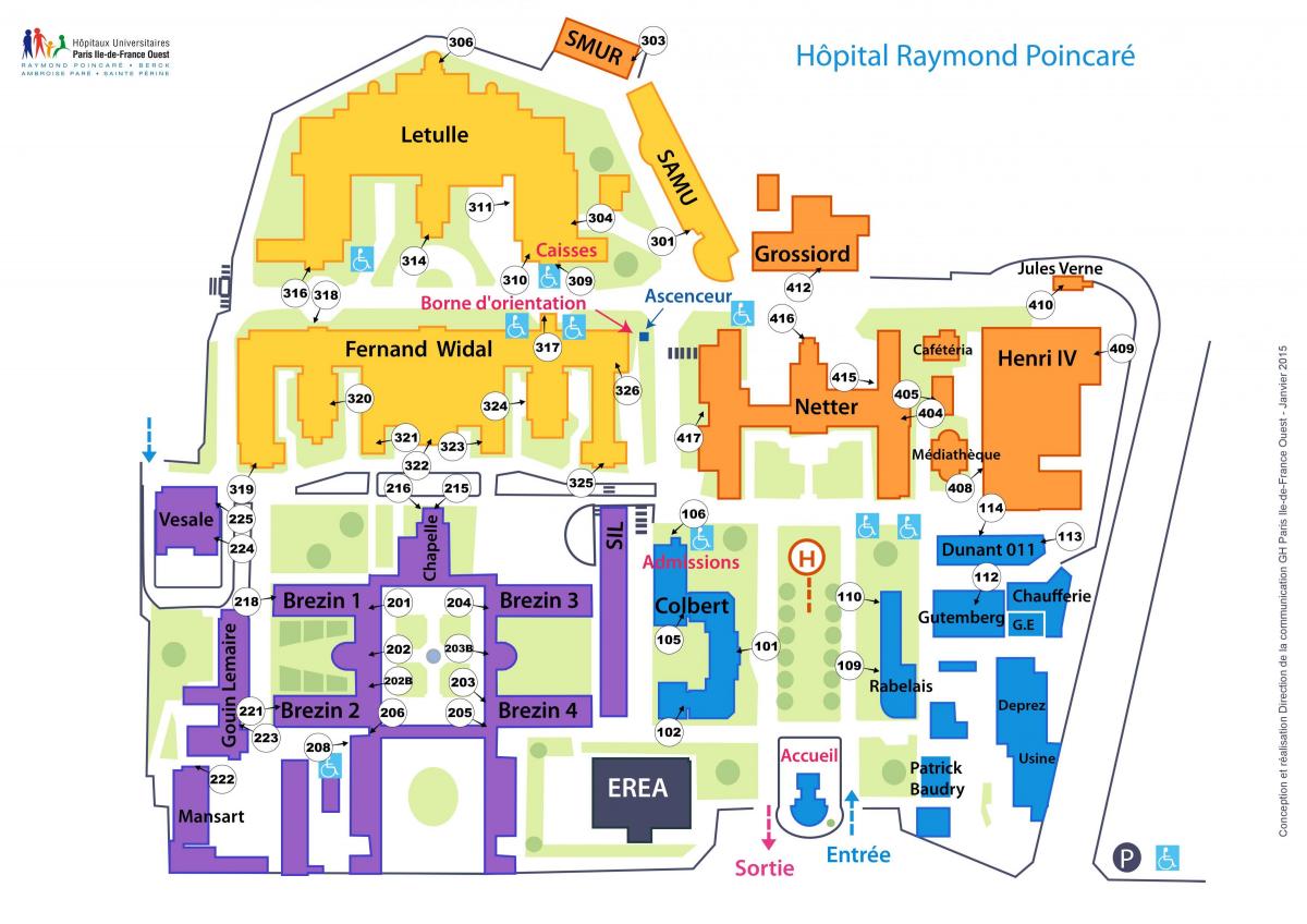 Kartta Raymond-Poincarén sairaala
