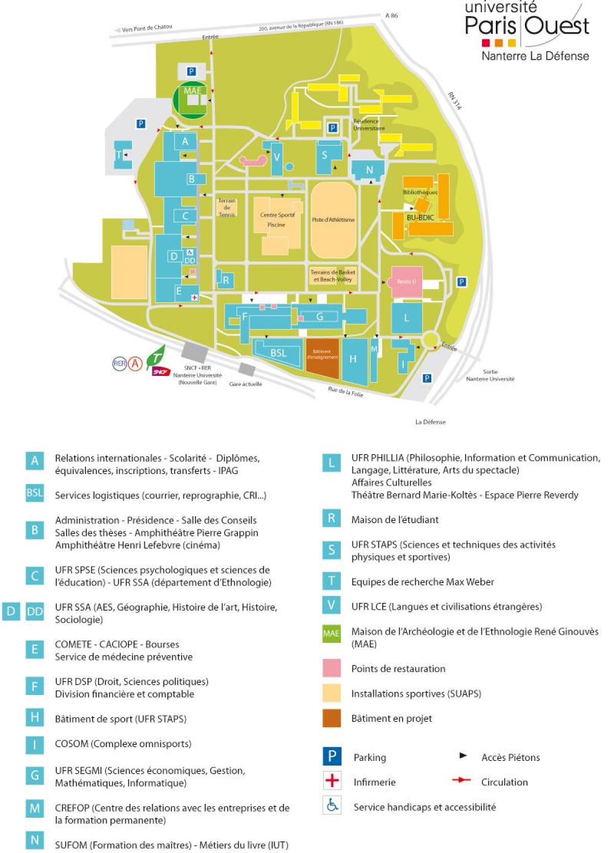 Kartta Yliopisto-Nanterre