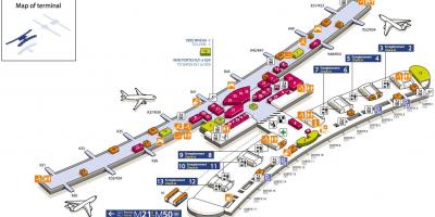 Kartta CDG lentokenttä terminaali 2E