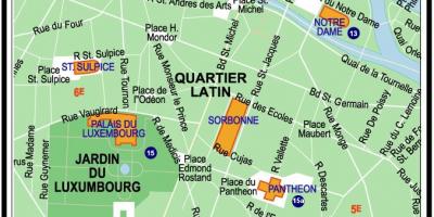 Kartta Latin Quarter of Paris