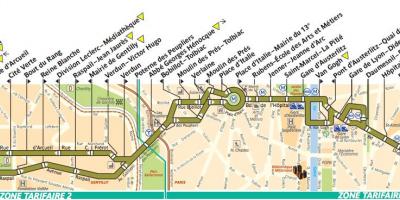 Kartta linja-Pariisi linja 57