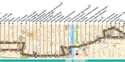 Kartta linja-Pariisi linja 95
