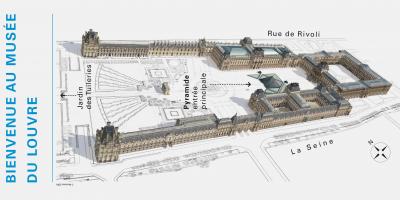 Kartta Louvre-Museo