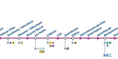 Kartta Pariisin metro line 4