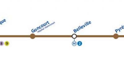 Kartta Pariisin metro linja 11
