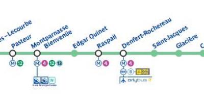 Kartta Pariisin metro linja 6