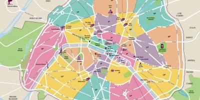 Pariisin kartta nähtävyyksiä
