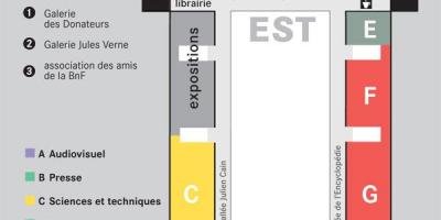 Kartta Bibliothèque nationale de France - kerroksessa 1
