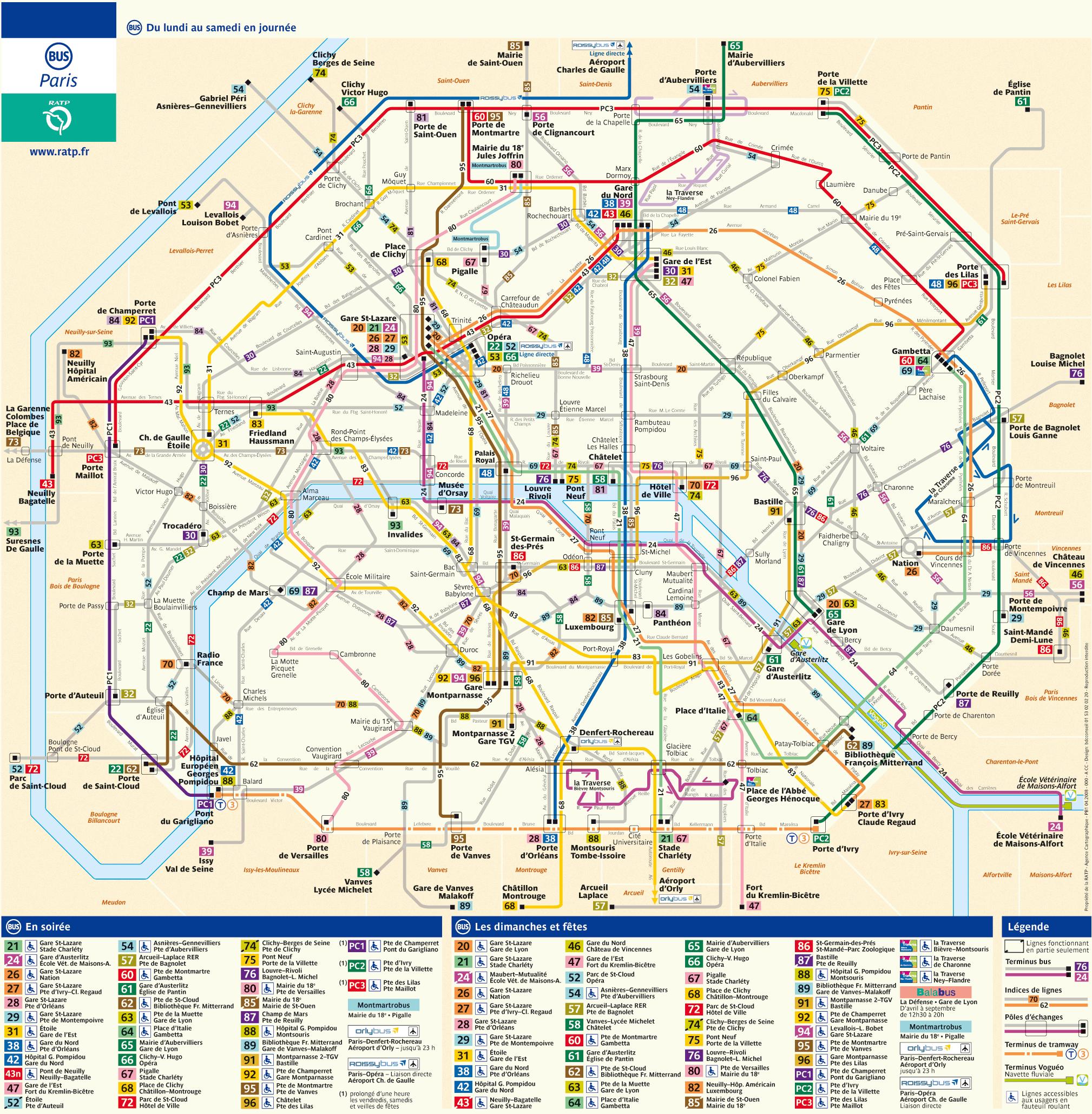 RATP linja kartta - Kartan RATP linja (Ranska)