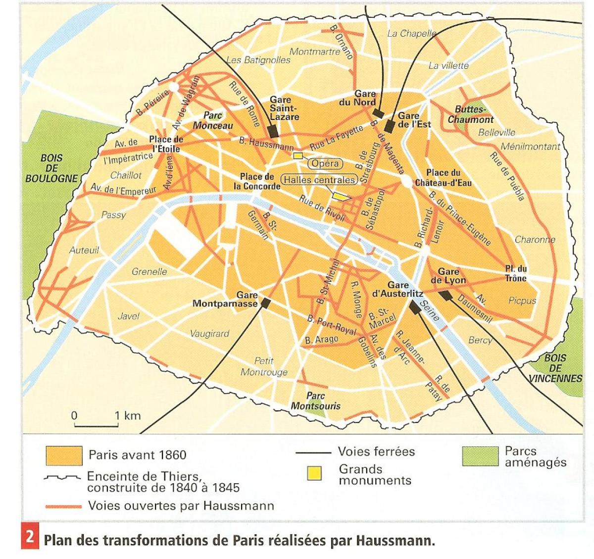 Kartta Haussmann, Pariisi