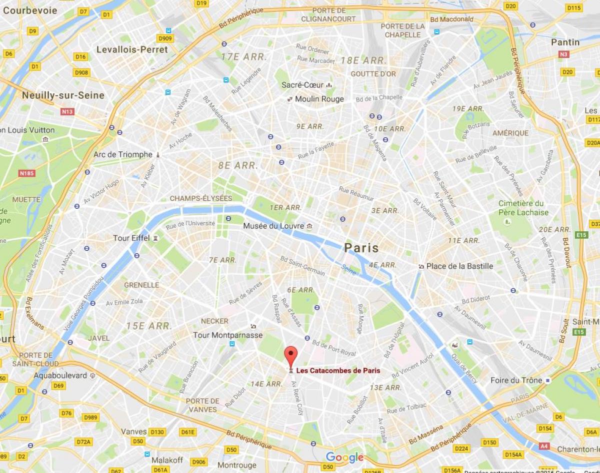 pariisi kartta Katakombit Pariisin kartta   Kartta Katakombit, Pariisi (Ranska)