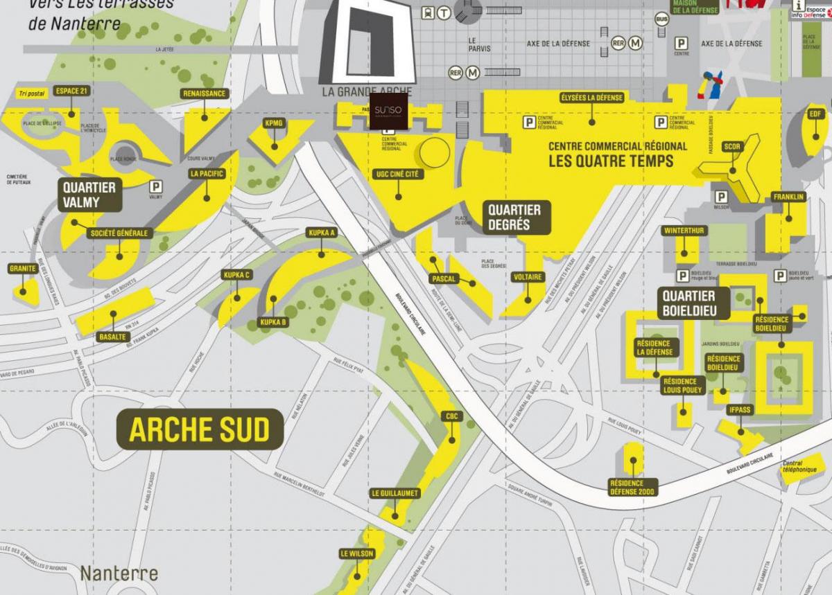 Kartta La Défense Etelä Arche