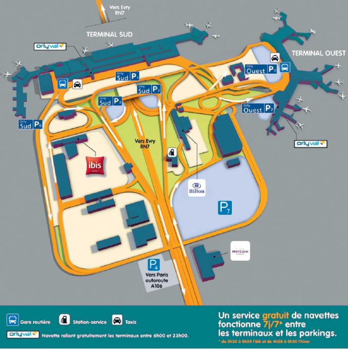 Kartta Orly lentokenttä