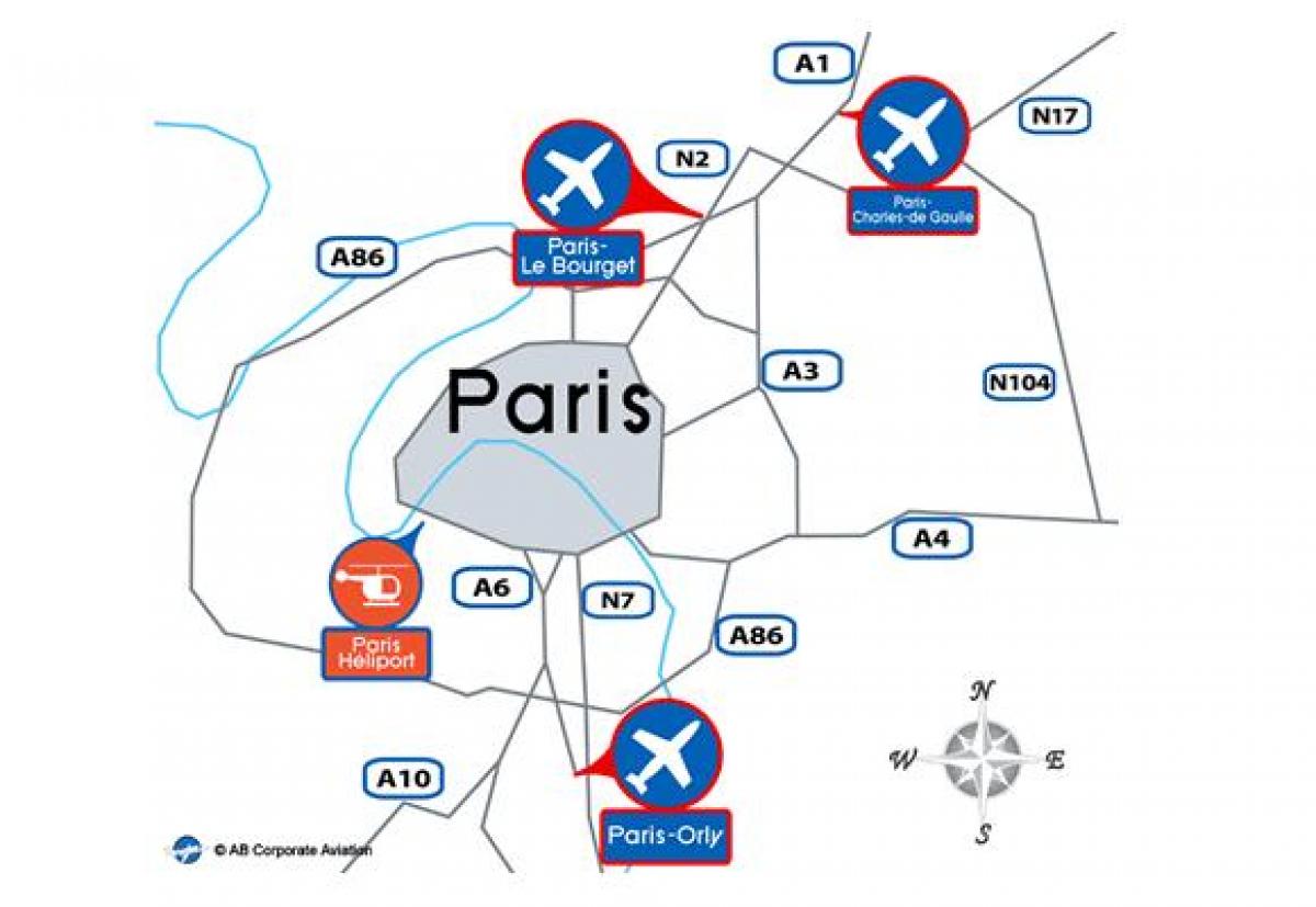 Pariisin kartta lentokenttä